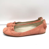Balenciaga Arena Brogue-Trim Ballet Flats Vieux Rose Pink Leather Size 39 - Celebrity Owned