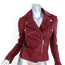 Balenciaga Leather Biker Jacket Burgundy Size 36 Motorcycle Jacket