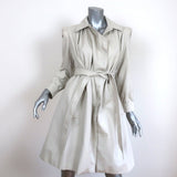 Balenciaga Pulled Puff Sleeve Coat Beige Cotton Size 34 Belted Jacket - Celebrity Owned