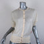 Balenciaga Short Sleeve Cardigan Ivory Anchor-Embroidered Wool Sweater Size 36
