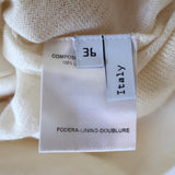 Balenciaga Short Sleeve Cardigan Ivory Anchor-Embroidered Wool Sweater Size 36 - Celebrity Owned