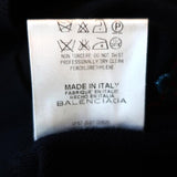 Balenciaga Short Sleeve Cardigan Navy Flower-Embroidered Wool Sweater Size 38 - Celebrity Owned