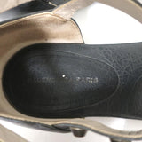Balenciaga Studded T-Strap Sandals Dark Gray Leather Size 37.5 Flat Thong - Celebrity Owned