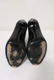 Barbara Bui Open Toe Booties Black Perforated Leather Size 38.5 Ankle Boots - Celebrity Owned