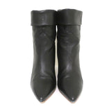 ba&sh Ankle Boots Constanza Black Leather Size 39 Pointed Toe High Heel - Celebrity Owned