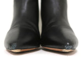 ba&sh Ankle Boots Constanza Black Leather Size 39 Pointed Toe High Heel - Celebrity Owned