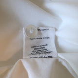 Bassike Collarless Button Down Shirt White Cotton Size 0 Long Sleeve Top - Celebrity Owned