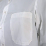 Bassike Collarless Button Down Shirt White Cotton Size 0 Long Sleeve Top - Celebrity Owned