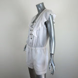 BCBGMAXAZRIA Kenzi Lace-Up Romper White Size Small NEW - Celebrity Owned