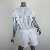 BCBGMAXAZRIA Kenzi Lace-Up Romper White Size Small NEW - Celebrity Owned