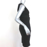 Black Halo Dress Black Pleated Crepe Size 6 Sleeveless Sheath - Celebrity Owned