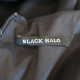 Black Halo Dress Black Pleated Crepe Size 6 Sleeveless Sheath - Celebrity Owned