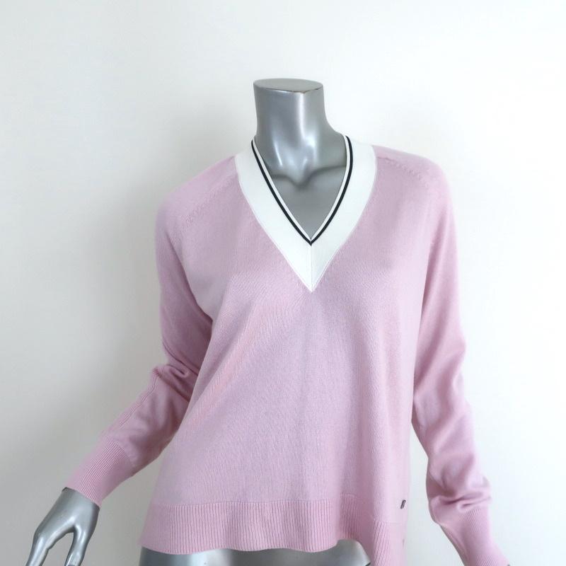 Bogner Sweater Kamri Lilac Silk-Cashmere Knit Size Small V-Neck Pullover - Celebrity Owned