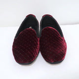 Bottega Veneta Smoking Slippers Burgundy Intrecciato-Embroidered Velvet Size 36 - Celebrity Owned