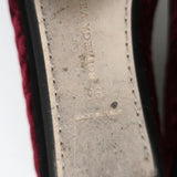 Bottega Veneta Smoking Slippers Burgundy Intrecciato-Embroidered Velvet Size 36 - Celebrity Owned