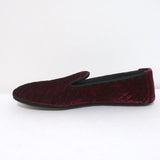Bottega Veneta Smoking Slippers Burgundy Intrecciato-Embroidered Velvet Size 36 - Celebrity Owned