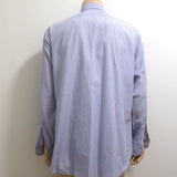 Brioni Button Down Shirt Blue/Pink Striped Cotton Size 42 - 16 1/2 - Celebrity Owned