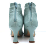 BY FAR Ankle Boots Stevie 22 Blue Stretch Leather Size 36 Pointed Toe Booties - Celebrity Owned