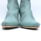 BY FAR Ankle Boots Stevie 22 Blue Stretch Leather Size 36 Pointed Toe Booties - Celebrity Owned