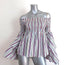 Caroline Constas Appolonia Off the Shoulder Top White/Multi Striped Size Small