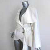 Charles Chang Lima Wrap Jacket White Stretch Cotton Size 8 - Celebrity Owned