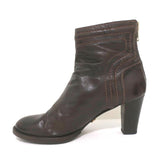 Chloe Ankle Boots Dark Brown Leather Size 40.5 High Heel Booties - Celebrity Owned
