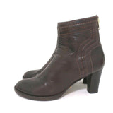 Chloe Ankle Boots Dark Brown Leather Size 40.5 High Heel Booties - Celebrity Owned