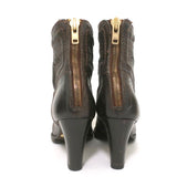 Chloe Ankle Boots Dark Brown Leather Size 40.5 High Heel Booties - Celebrity Owned