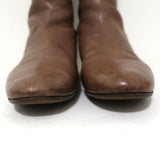 Chloe Knee High Flat Boots Brown Leather Size 38.5 Embellished Heel - Celebrity Owned