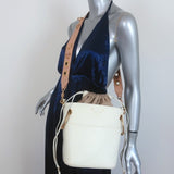 Chloe Roy Bucket Bag Cream Leather Small Crossbody Shoulder Bag - Celebrity Owned