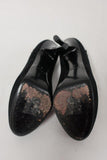Christian Dior D Charm Pump Black Suede & Satin Size 37 Platform Heel - Celebrity Owned