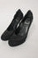 Christian Dior D Charm Pump Black Suede & Satin Size 37 Platform Heel