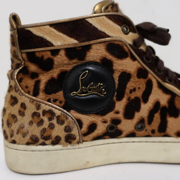 Christian Louboutin Rantus Orlato High Top Sneakers Leopard