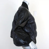 Christiansen Leather-Sleeve Puffer Jacket Navy/Black Size 6 - Celebrity Owned