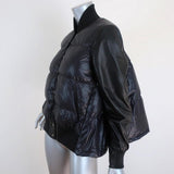 Christiansen Leather-Sleeve Puffer Jacket Navy/Black Size 6 - Celebrity Owned