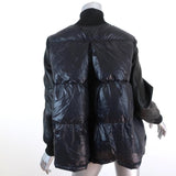 Christiansen Leather-Sleeve Puffer Jacket Navy/Black Size 6 - Celebrity Owned
