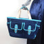 Coach Hamptons Garden Tote Marine Blue Canvas & Blue Leather Large Bag