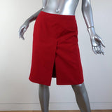 Costume National Skirt Red Cotton-Blend Size 40 - Celebrity Owned