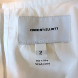 Current/Elliott Ruffled Top White Cotton Poplin Size 2 Sleeveless Blouse - Celebrity Owned