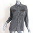 Current/Elliott The Perfect Shirt w/o Epaulettes Gray Studded Cotton Size 1