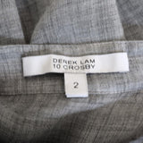 Derek Lam 10 Crosby Ruffle Blouse Light Gray Wool-Blend Size 2 Cutout-Neck Top - Celebrity Owned