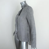 Derek Lam 10 Crosby Ruffle Blouse Light Gray Wool-Blend Size 2 Cutout-Neck Top - Celebrity Owned