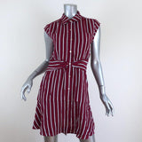 Derek Lam 10 Crosby Shirtdress Raspberry Striped Size 2 Sleeveless Mini NEW - Celebrity Owned