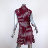 Derek Lam 10 Crosby Shirtdress Raspberry Striped Size 2 Sleeveless Mini NEW - Celebrity Owned