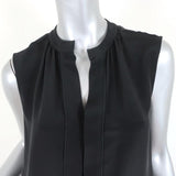 Derek Lam Blouse Kara Black Silk Size 4 Sleeveless Top - Celebrity Owned