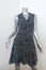 Derek Lam Dress Navy/White Printed Stretch Silk Size 2 Sleeveless Fit & Flare