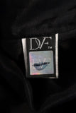 Diane von Furstenberg Sarita Dress Black Flower Lace Size 6 V-Back 3/4 Sleeve - Celebrity Owned