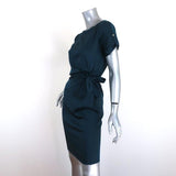 Diane von Furstenberg Side-Tie Dress Leron Teal Stretch Silk Size 2 Short Sleeve - Celebrity Owned