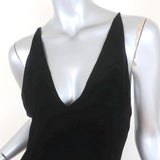 Dion Lee Fine Line Asymmetric Midi Dress Black Velvet Size US 2 - Celebrity Owned