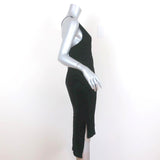 Dion Lee Fine Line Asymmetric Midi Dress Black Velvet Size US 2 - Celebrity Owned